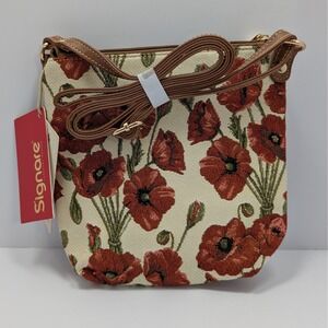 Signare Poppy Sling Bag Tapestry Design Crossbody Purse Women Floral Grannycore